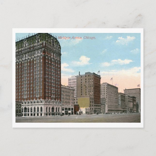 Carte Postale Michigan Ave., Chicago Vintage (Devant)
