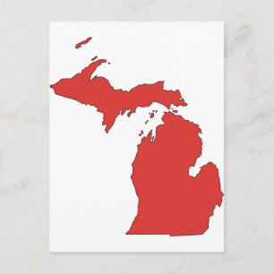 Carte Postale Michigan : État RED
