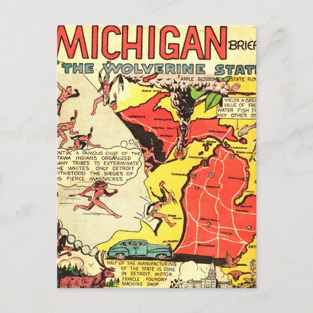 Carte Postale Michigan - État Wolverine (Devant)