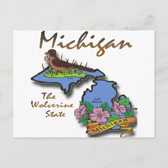Carte Postale Michigan État Wolverine Robin Apple (Devant)