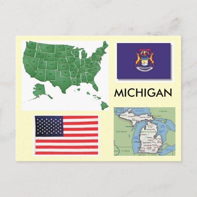 Carte Postale Michigan, États-Unis (Devant)