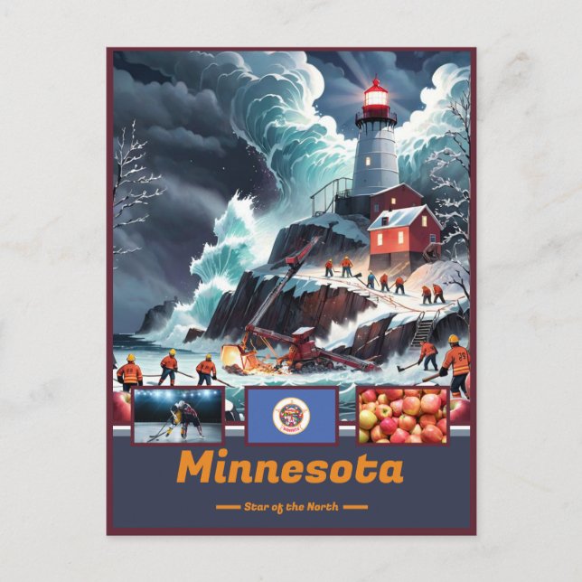 Carte Postale Michigan Marvels & Motto (Devant)
