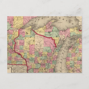 Carte Postale Michigan, Minnesota et Wisconsin 2