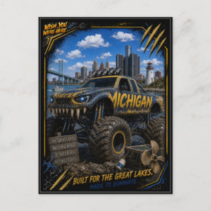 Carte Postale Michigan Monster Truck Art Tout Terrain