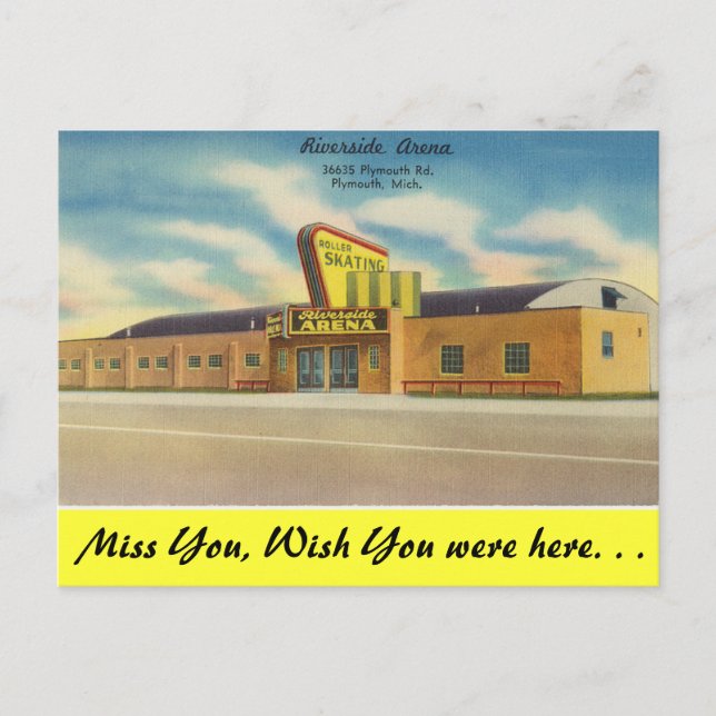 Carte Postale Michigan, Riverside Arena, Roller Sking (Devant)