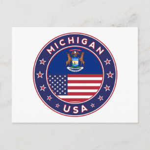 Carte Postale Michigan sticker, étui téléphonique, sac, horloge