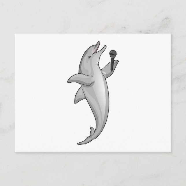 Carte Postale Microphone Chanteur Dauphin (Devant)