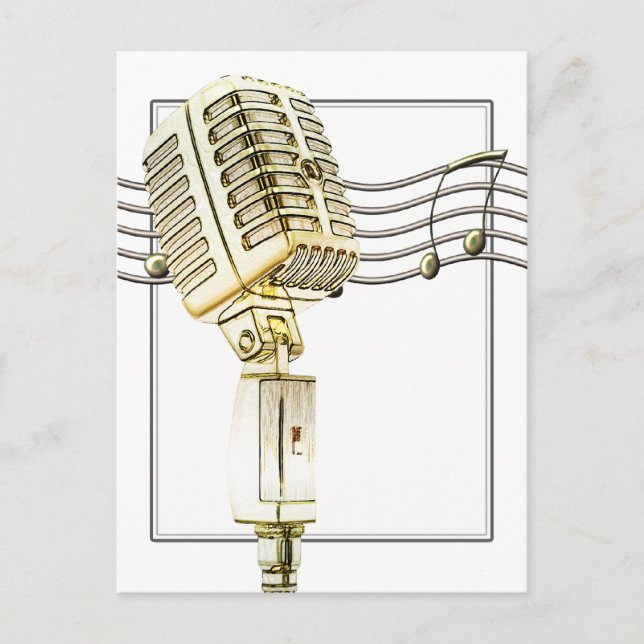Carte postale Microphone vintage (Devant)