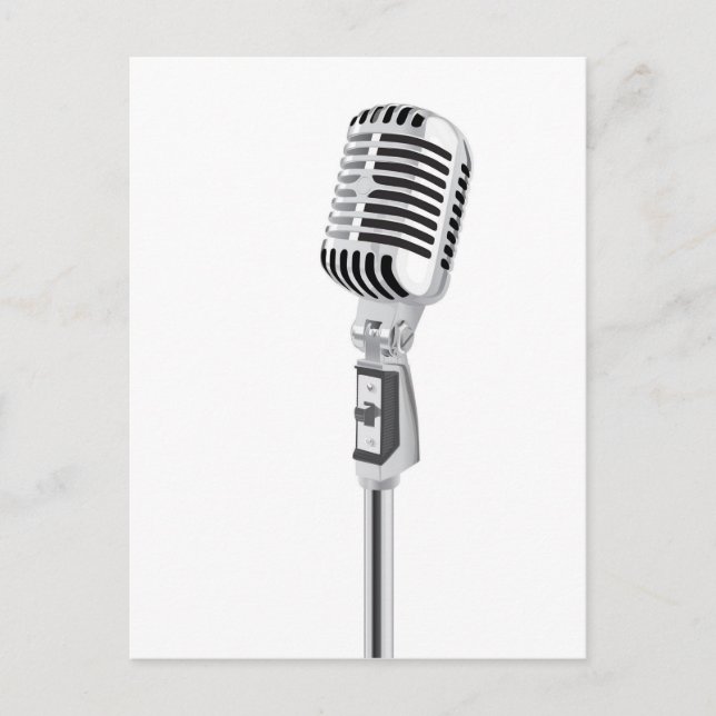 Carte Postale microphone vintage (Devant)