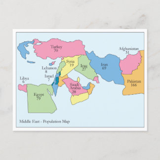 Carte Postale Middle East Population
