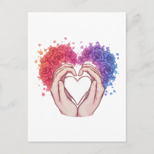 Carte Postale Midnight Bloom : Cœur de rose gothique