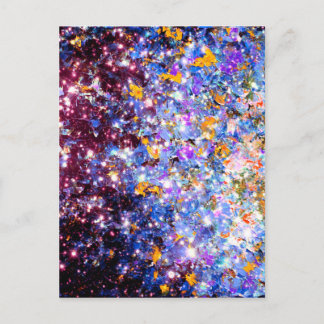 Carte Postale MIDNIGHT SERENADE Bleu violet étoiles Sparkle Ombr