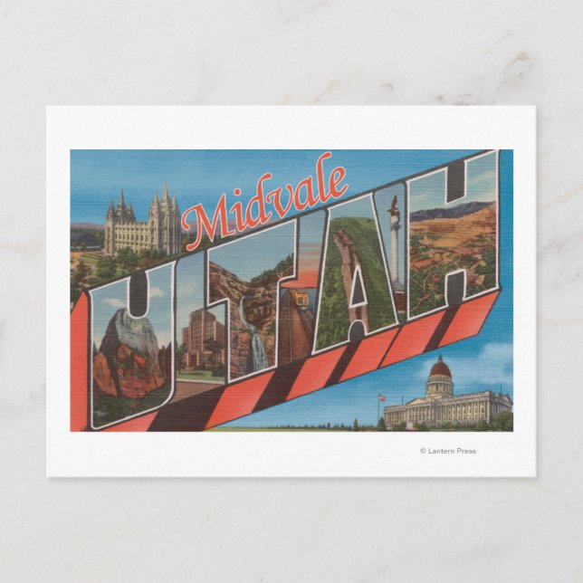 Carte Postale Midvale, UtahGrandes lettres ScènesMidvale, UT (Devant)
