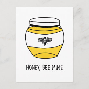 Carte Postale Miel, mienne d'abeille