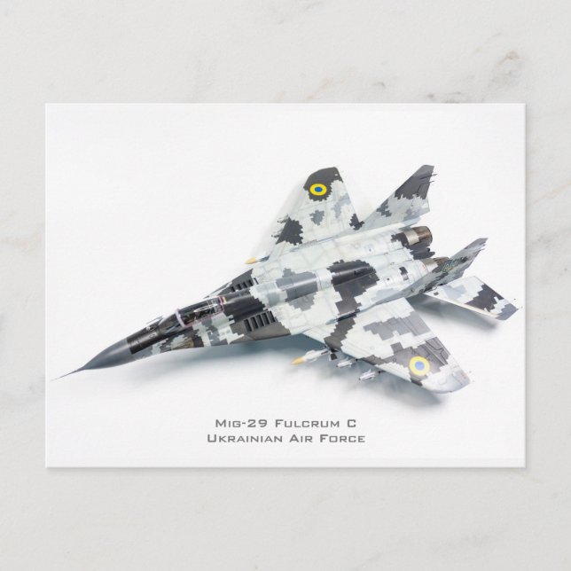 Carte Postale Mig-29 Fulcrum C Force aérienne ukrainienne (Devant)