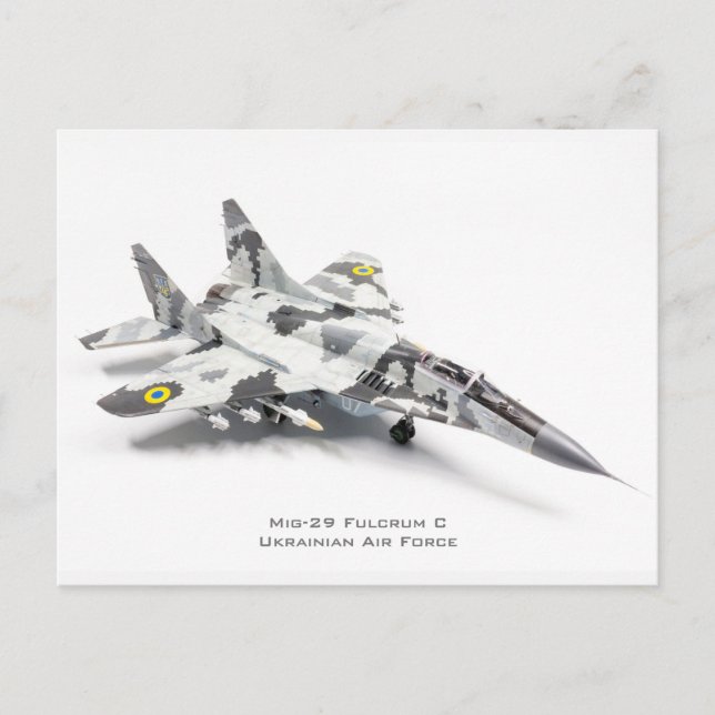 Carte Postale Mig-29 Fulcrum C Force aérienne ukrainienne (Devant)
