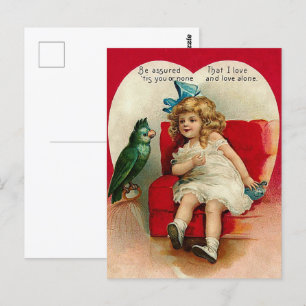 Carte Postale mignon amour vintage Valentine