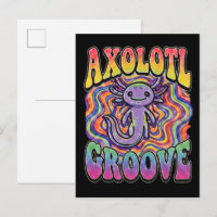 Mignon Axolotl Hippie Groovy Art Rétro 70s Arc-en-