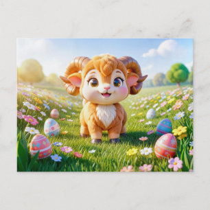 Carte Postale Mignon Bélier de la Zodiaque 3D