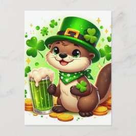 Carte Postale Mignon Bière Verte de la Saint-Patrick de Loutre