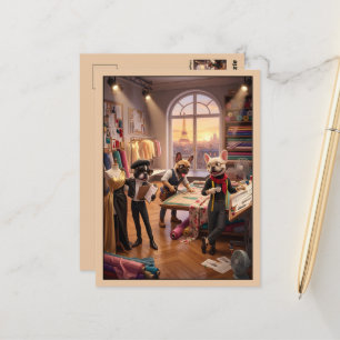 Carte Postale Mignon bouledogue français anthropomorphe 3D