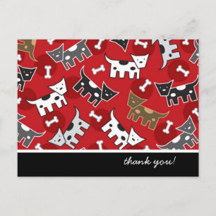 Carte Postale Mignon dessin animé drôle chiens tachetés chiots o