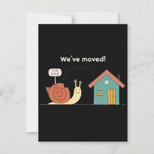 Carte Postale Mignon escargot "Nous avons déménagé" Annonce amus