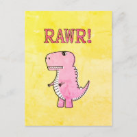 Mignon et colère Rose dessin animé T-Rex papier vi