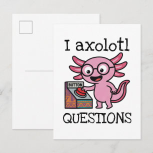 Carte Postale Mignon Je me pose des questions de axolotl aztèque