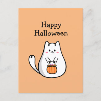 Carte Postale Mignon Kitty Chat Halloween Joyeux Trick or Treat