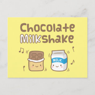 Carte Postale Mignon Milkshake Au Chocolat Doodle Pour Elle