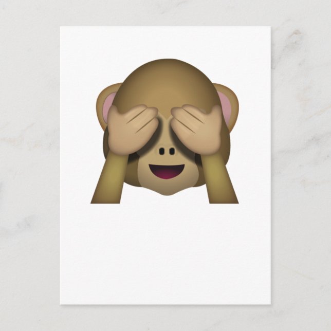 Carte Postale Mignon ne voir l'aucun singe mauvais Emoji (Devant)