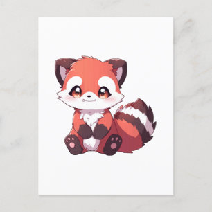 Carte Postale mignon panda roux