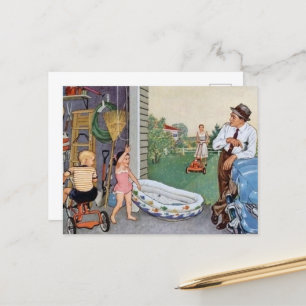 Carte Postale mignon rétro vintage tous les jours