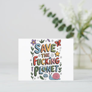 Carte Postale Mignon Sauvegarder la Planète Éco-guerrier Environ