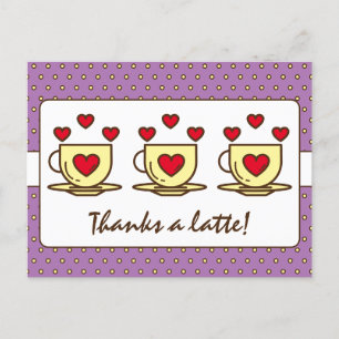 Carte Postale Mignon Violet Merci Beaucoup Café Merci
