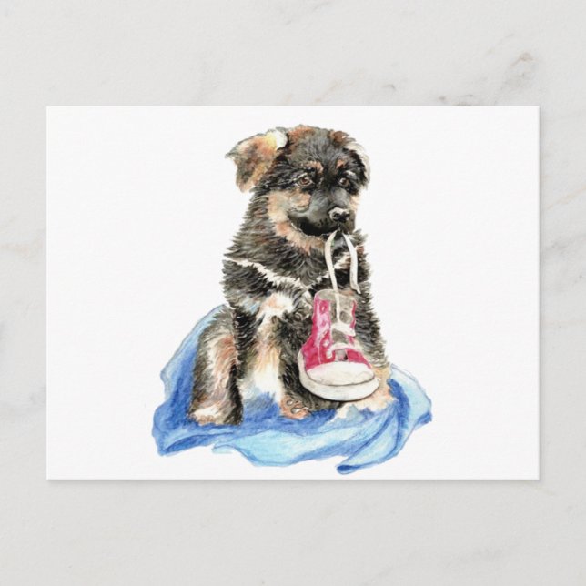Carte Postale Mignonne Allemand Berger Pup, Chien, Animal animal (Devant)