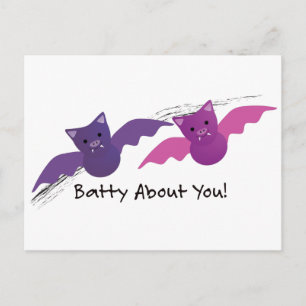 Carte Postale Mignonne Batty à propos de toi chauves-souris