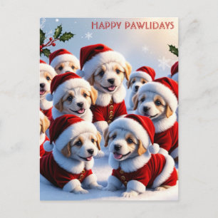 Carte Postale Mignonne Chien de Noël Chien Chien Chien Chien Chi