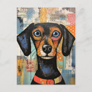 Carte Postale Mignonne chiot drôle Chien Mélange Média Animal An