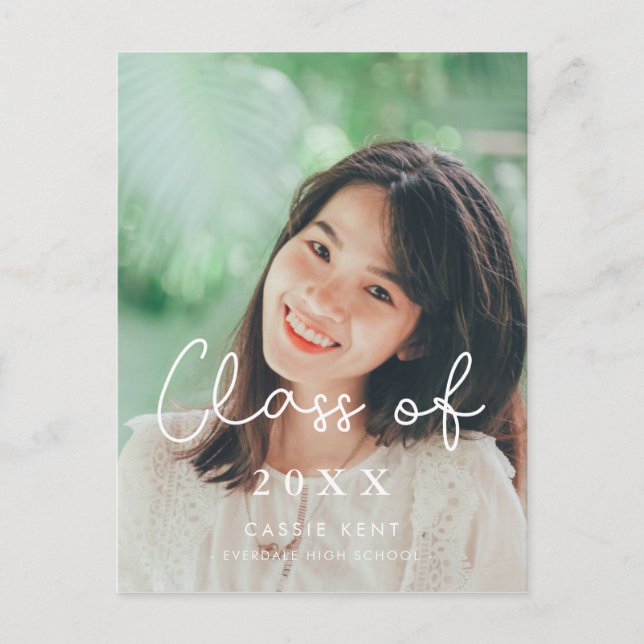 Carte Postale Mignonne classe de 2025 photo de graduation (Devant)