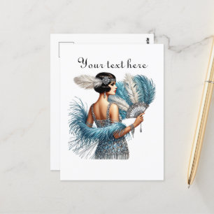 Carte Postale Mignonne dame ajouter du texte