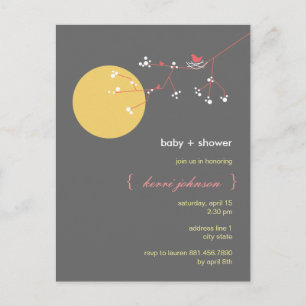Carte postale mignonne de baby shower d'arbre