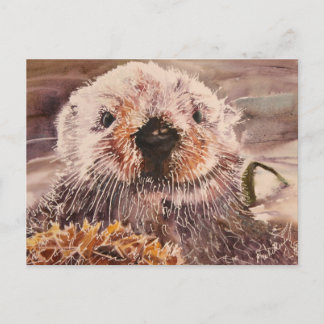 Carte postale mignonne de loutre de mer