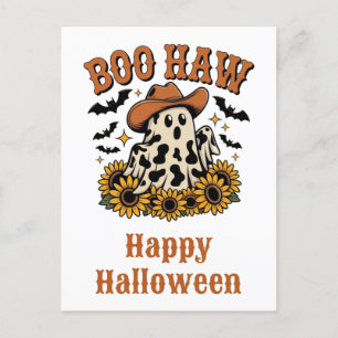 Carte Postale Mignonne Halloween Pays Occidental Fantôme de vach