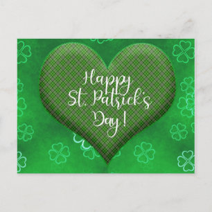 Carte Postale Mignonne Jour de la Saint Patrick Shamrock amour d