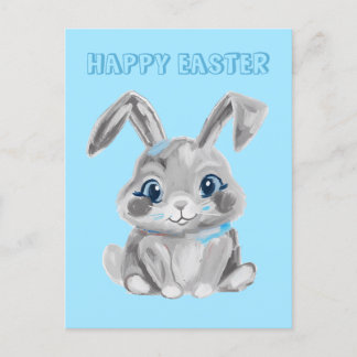 Carte Postale Mignonne Lapin de Pâques jardin d'enfants enseigna