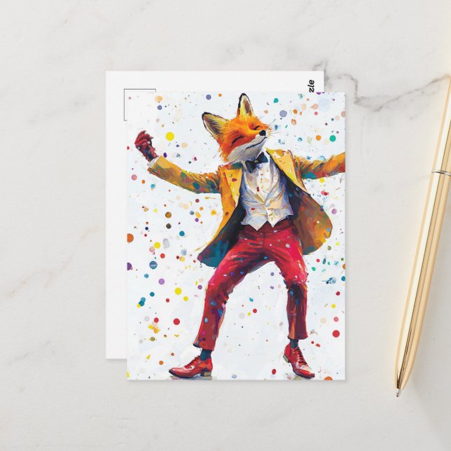 Carte Postale Mignonne M. Foxy (Devant/Arrière en situation)