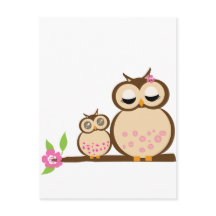 Mignonne maman et bébé hibou