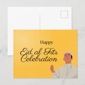 Carte postale mignonne Muslim Boy and Girl Eid Mou